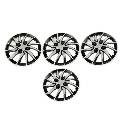 4Pcs Wheels Rim Cover Silver Black High Protection 1