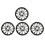 4Pcs Wheels Rim Cover Silver Black High Protection 6