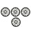 4Pcs Wheels Rim Cover Silver Black High Protection 7