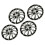 4Pcs Wheels Rim Cover Silver Black High Protection 5