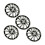 4Pcs Wheels Rim Cover Silver Black High Protection 3
