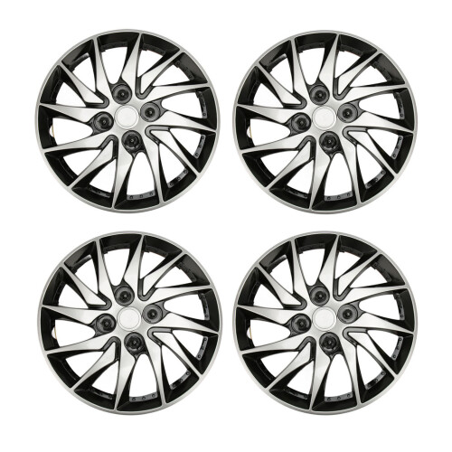 4Pcs Wheels Rim Cover Silver Black High Protection