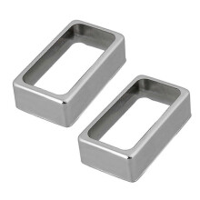 2 Pieces Open Style Humbucker Pickup Covers Humbucker Pickup Mounting Ring for Electric Guitar Or Silver