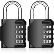 Combination Lock, Combination Lock 2 Pcs 4 Digit Padlock Gym Padlock Resettable Weatherproof