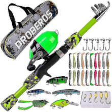 Kids Fishing Starter Kit | Portable Telescoping Fishing Rod And Reel Combo - Rod And Reel Kit for Boys Girls Or Youth Great Birthday Gift Kuitgh Well