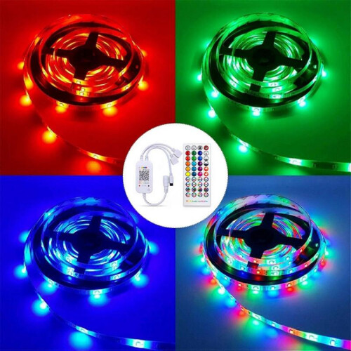 DC5-24V Bluetooth LED Controller+40 Keys Remote Control APP Control and Music Sync RGB IR RF for 5050 3528 RGB LED Light 1