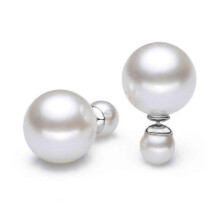 S925 Sterling Silver Double Pearl Earrings Earrings Shell Beads -925 Silver Jewelry