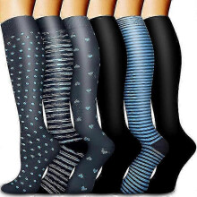 (Set 6, L XL) Compression Socks For Women And Men 6 Pairs, Best Support For Running