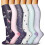(Set 4,S M)Compression Socks For Women And Men 6 Pairs, Best Support For Running 1