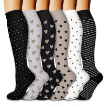 (Set 1, S M) Compression Socks For Women And Men 6 Pairs, Best Support For Running