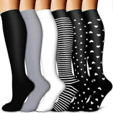 (Set 10, L XL) Compression Socks For Women And Men 6 Pairs, Best Support For Running