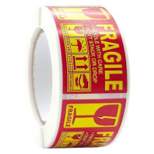 (D) 1 Roll Fragile Warning Label Sticker Self Adhesive Easy To Stick Eye-catching Handling Awareness Fragile Warning Label Tag For Shipper Qinhai