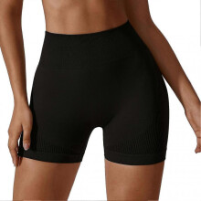 (Brown, XL) Seamless Hip Lift Sport Shorts High Elastic Breathable Fitness Pants For Running Cycling