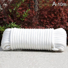(4mm, white) 10 Meters Outdoor Travel Nylon Laundry Line Multifunctional Clotheslines Portable Clothes Dryers