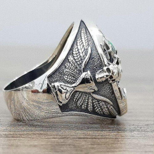 (10) Memento Mori Skull Sterling Silver Ring 2