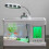 (Black) USB Desktop Ecological Electronic Small Fish Tank LED Storage Pet Tank 2