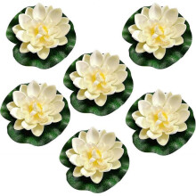6 Pcs Floating Flowers, Water Lily Lotus Flower, Artificial Water Lilies, Water Lily Flower Decor, Foam Water Lily, Floating Water Lily, Lotus Flower