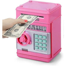 Money Box for Girls Ages 3-12,password Money Safe for Girls Electronic Piggy Bank for Kids Atm Money Bank Cash Coin Saving Box Toy Musical Toy Money B