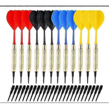 Red Yellow Blue Black Plastic Tip, Electronic Dartboard Darts, 12 Soft Tip Darts for Electronic Dartboard, 18 Grams Dart, with 100 Tips