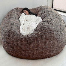 (150*75CM, Coffee) New Extra Large Bean Bag Chairs Couch Sofa Cover Indoor Lazy Lounger For Adults Kids Without Chair-bbc