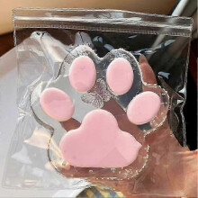 (Pink) 5-inch Large Cat Paw Squishy Toy, Kawaii Fufu Squishies, Sticky Jelly Kitty Paw Squeeze, Stress Relief Squeeze Toy For Kids Adults