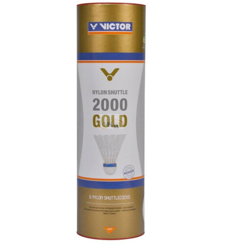 Victor Nylon Shuttle 2000 Gold Badminton Shuttlecocks με πορτογαλικό φελλό Μέσης ταχύτητας 2