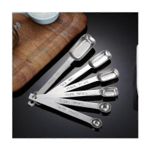 6pcs Measuring Spoons Set, Stainless Steel Measuring Spoons, Long Handle Measuring Spoons, Metal Ta