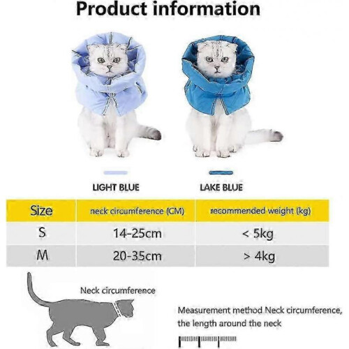Cat Collar Adjustable Post Surgery Recovery Collar, Blue(size:s) 1