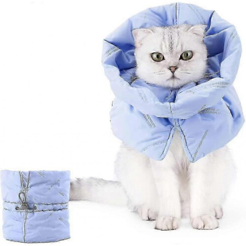Cat Collar Adjustable Post Surgery Recovery Collar, Blue(size:s)