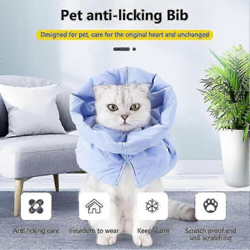 Cat Collar Adjustable Post Surgery Recovery Collar, Blue(size:s) 2