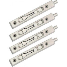 4 Pack (2 Pairs) Door Flush Bolt Latch Slide Latch,concealed Bolt,stainless Steel(15cm Length)