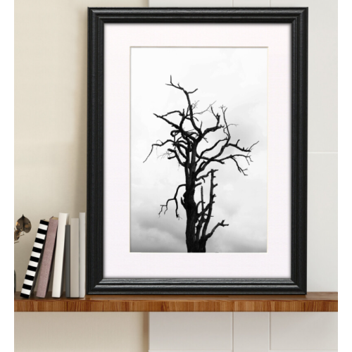 (A3 Pic (A2 Frame)) Black Picture Frame / LW Style Wall Art Frame / Modern Photo Frames With White mount