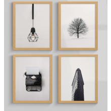 (120x80 CM) Oak Picture Frame / Wall Art Frames / Flat Wooden Effect Poster Frame / Photo Print Frame