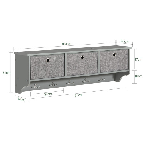 SoBuy FRG282-HG επιτοίχια κρεμάστρα 5 γάντζοι 2