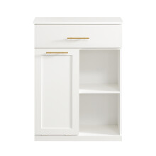 SoBuy White Laundry Basket Storage Cabinet, BZR66-W