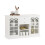 SoBuy πλευρικό έπιπλο λευκό 120x39x78cm με γυάλινες πόρτες 15