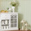 SoBuy πλευρικό έπιπλο λευκό 120x39x78cm με γυάλινες πόρτες 5