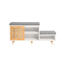 SoBuy Shoe Bench Storage White 101x35x46cm