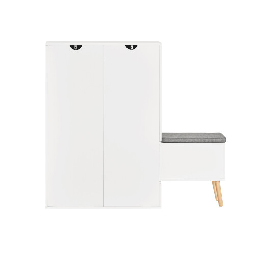 SoBuy Shoe Cabinet Storage Bench White