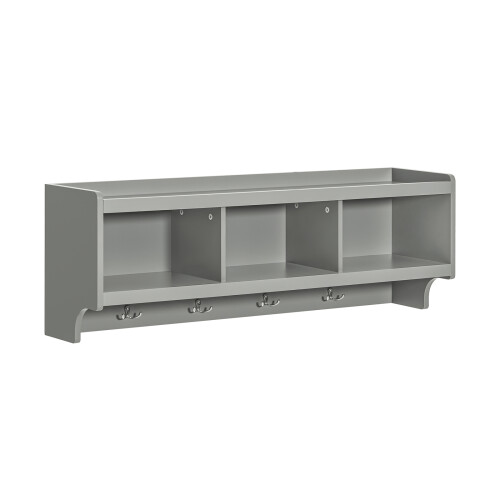 SoBuy Perchero Pared Gris 4 Ganchos