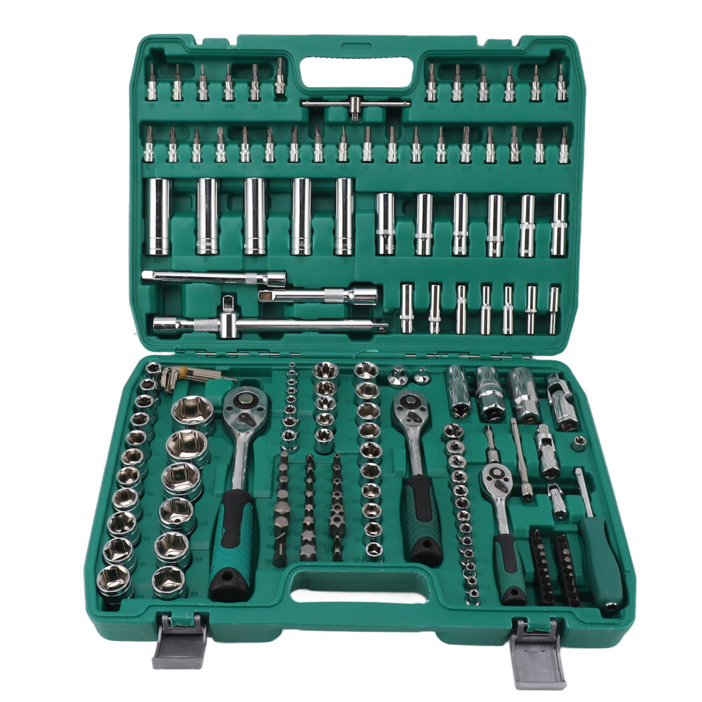 171 Pcs Drive Socket Ratchet Wrench Set Auto