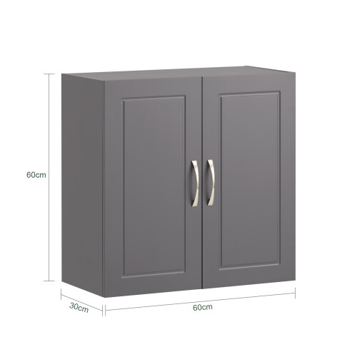 SoBuy επίτοιχο ντουλάπι μπάνιου γκρι 60x30x60 cm 2