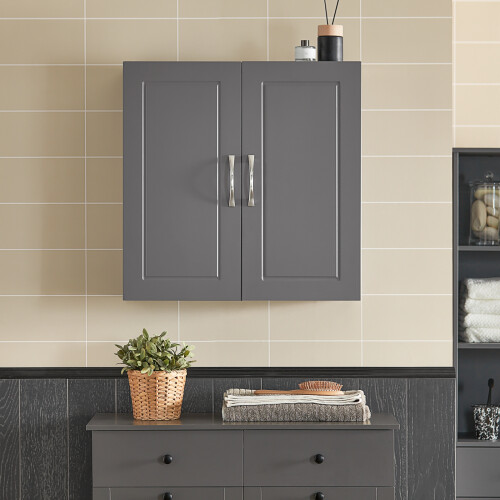 SoBuy επίτοιχο ντουλάπι μπάνιου γκρι 60x30x60 cm 1