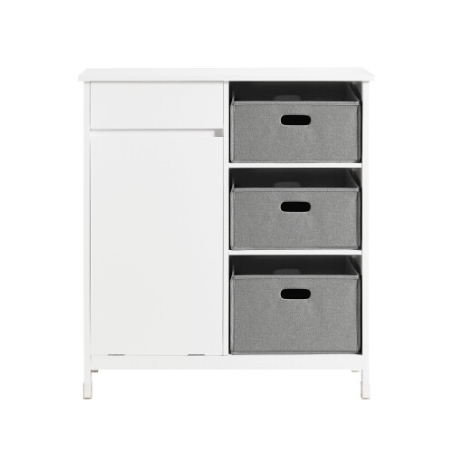 SoBuy Λευκό Ντουλάπι Μπάνιου 80x38x91cm με Κάδους