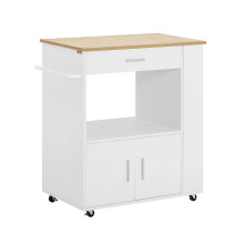 SoBuy Mobile Cucina Salvaspazio con Ruote Bianco