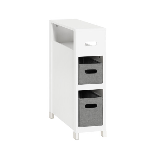 SoBuy Χαμηλό Ντουλάπι Μπάνιου Λευκό BZR83-W