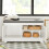 SoBuy Cat Litter Cabinet Storage Bench White 16
