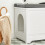 SoBuy Cat Litter Cabinet Storage Bench White 11