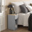 SoBuy Slim Bedside Table Grey 20x35x60cm 8