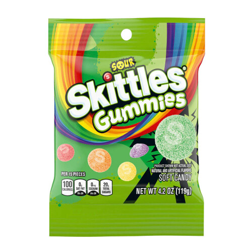 Skittles Sours Gummies Bag (119g)